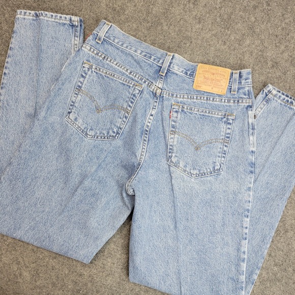 VTG Levis 550 Jeans Womens 15JR Light Wash Relaxed Fit Tapered Leg Y2K - Picture 1 of 11